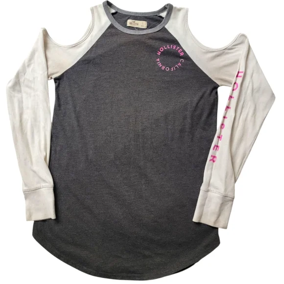 Hollister Tops Hollister Open Shoulder Long Sleeve Graphic